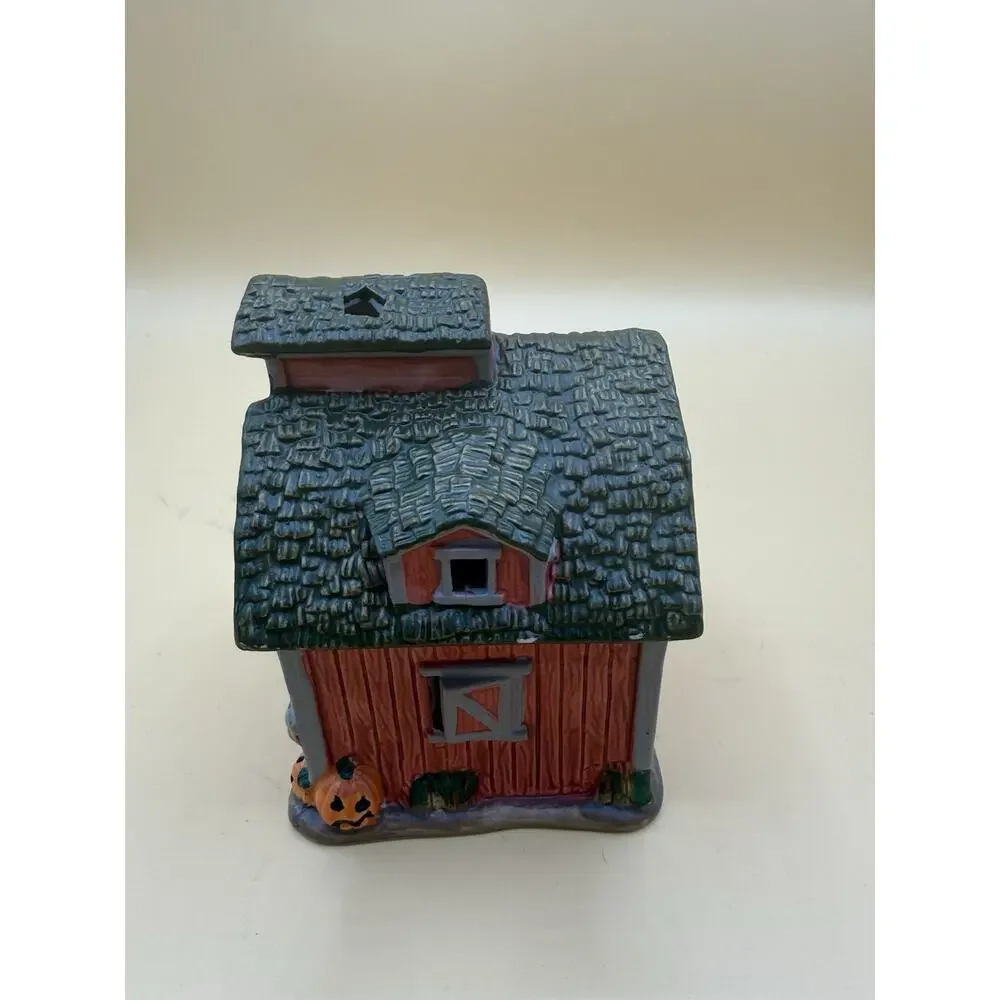 Halloween Haunted Barn Ceramic Tealight Candle Holder Scarecrow Ghost Pumpkin - Picture 4 of 6